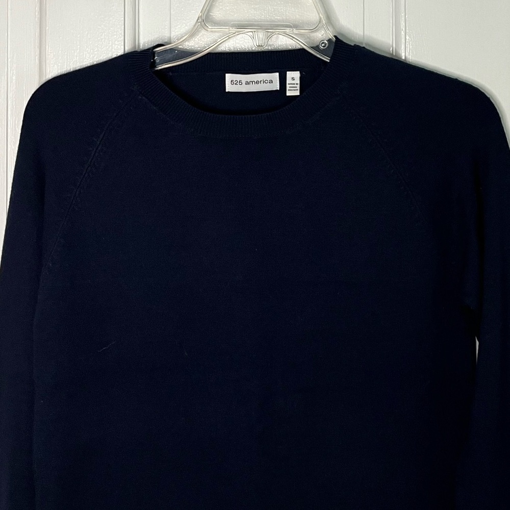 525 America Navy Crewneck Sweater Womens Size Small New Minimalist Closet Staple - Picture 2 of 12